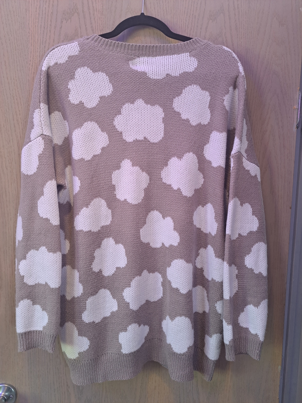 torrid taupe cloud sweater with rainbow patch - Picture 2 of 3